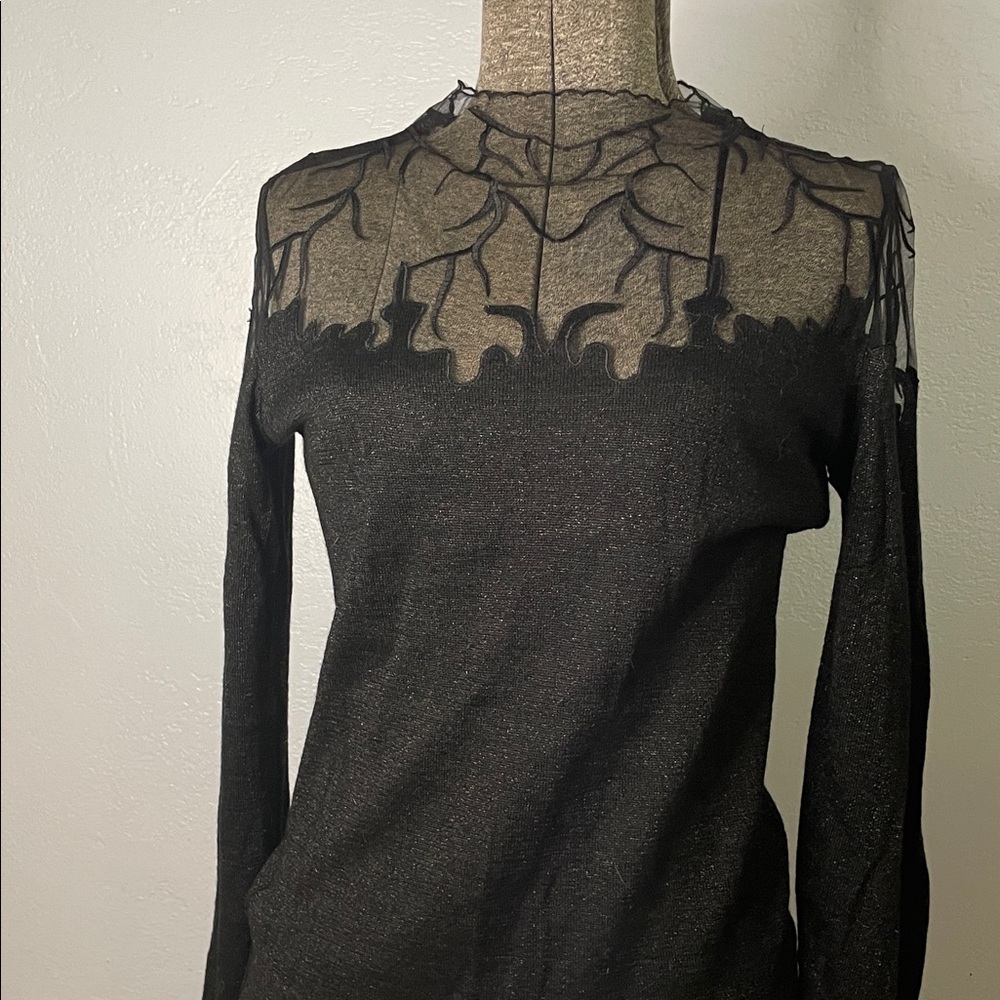 Elegant Unique Black Lace Women's Top